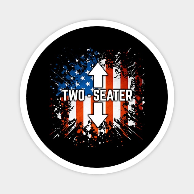 Two Seater American Flag Magnet by paola.illustrations